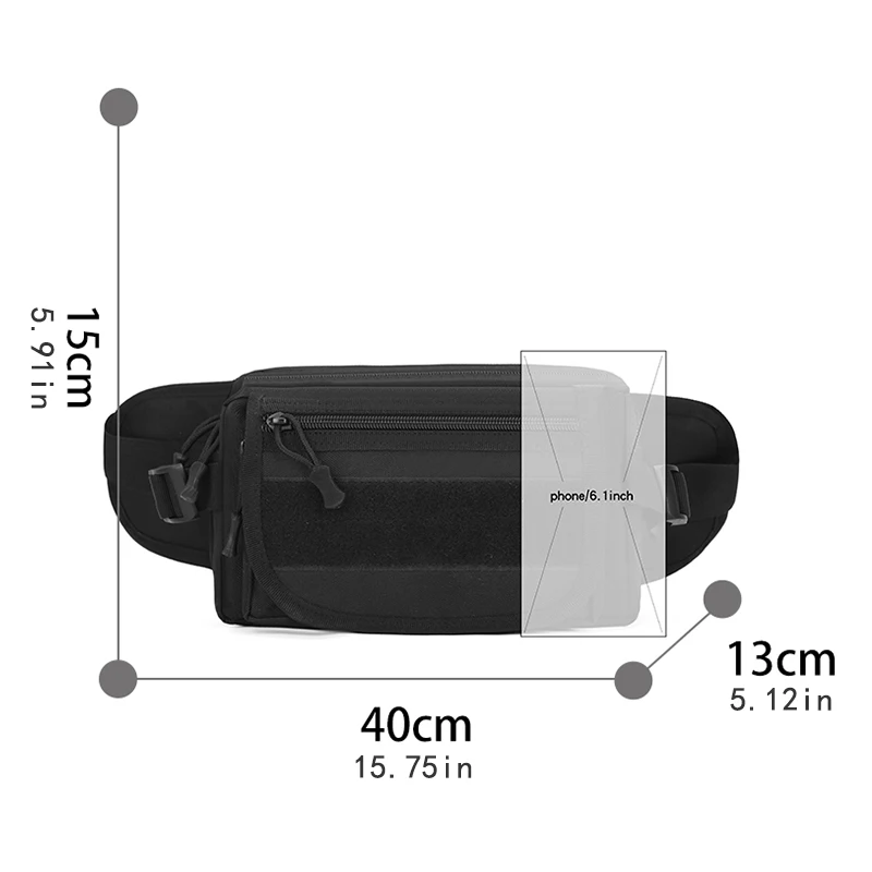 حقيبة خصر تكتيكية للرجال - حقيبة حزام متعددة الأقسام قابلة للتعديل للخصر، مناسبة للمشي لمسافات طويلة والاستكشاف في الهواء الطلق والمشي لمسافات طويلة #4