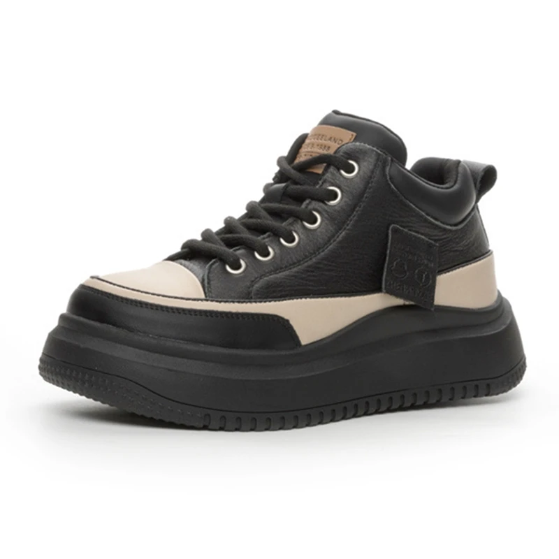 

AIYUQI 2026 Новые женские кроссовки в стиле ретро с цветовыми блоками, повседневные студенческие туфли, женские высокие кеды больших размеров для весны и осени