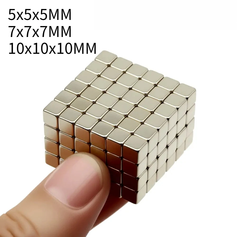 Aimant carré 5x5x5MM 7x7x7MM, aimant rectangulaire en forme de crochet, aimant cubique pour réfrigérateur, utilisable répétitivement, aimant de réfrigérateur à application polyvalente