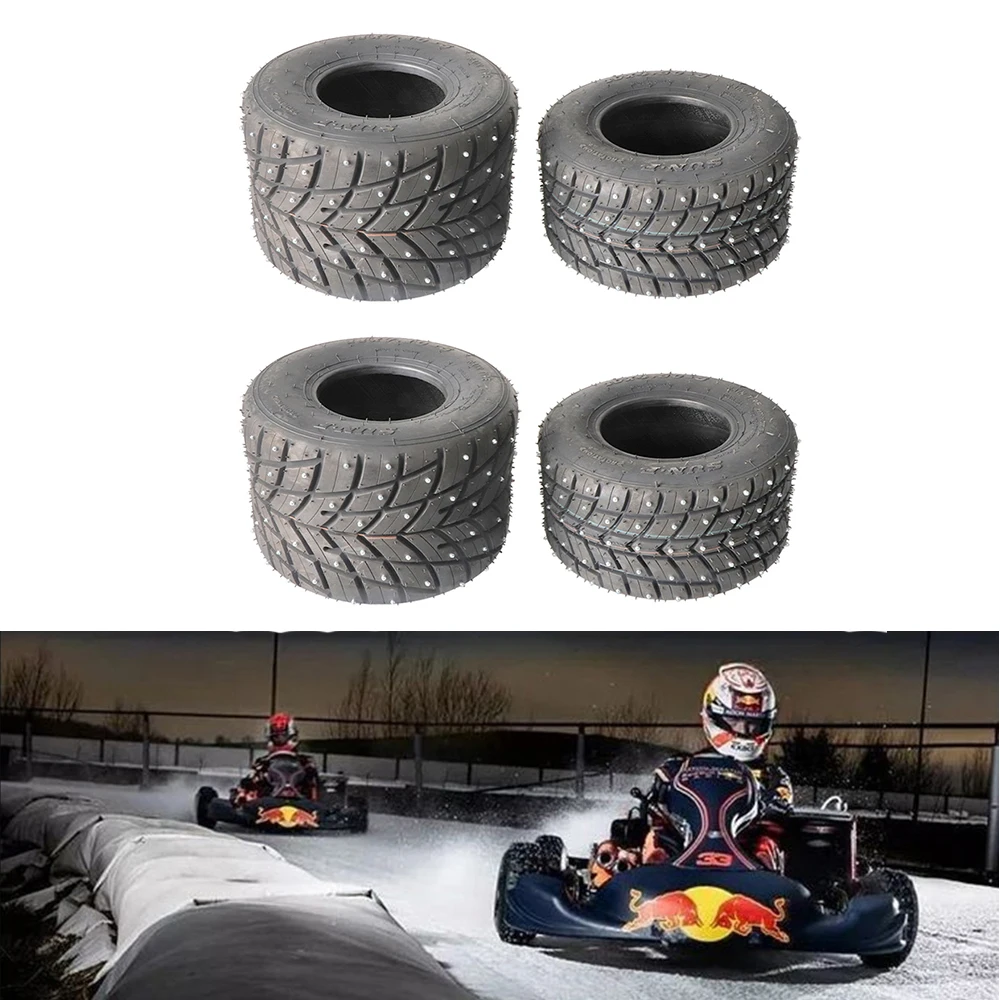 

4Pcs Front 10 X4.50-5 Rear 11X7.10-5 Tubeless Tire 5-inch Non-Sliding Tires for Racing Quad Drive Trike Go Kart Snow Wheels