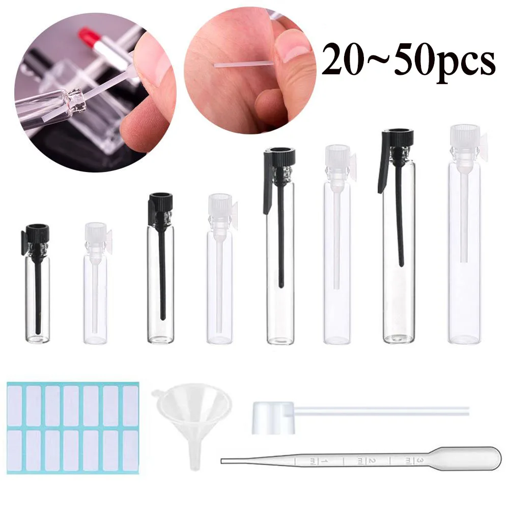 1ml/2ml/3ml/5ml Empty Mini Glass Perfume Small Sample Vials Perfume Bottle Laboratory Liquid Fragrance Test Tube Trial Bottle