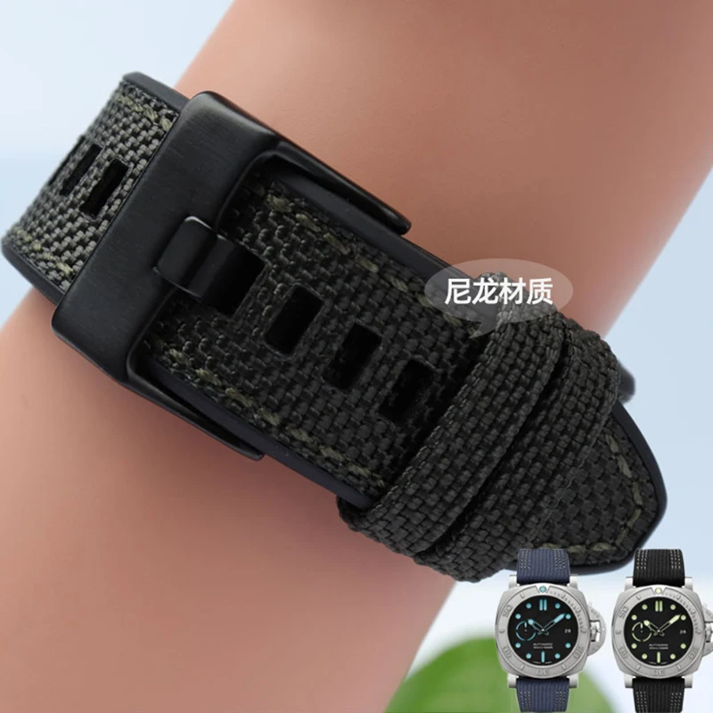 24mm 26mm 28mm Canvas Silicone Watch Strap For DZ4500 DZ4506 DZ7420 DZ4318 Men's Officer Series Nylon Rubber Watchband