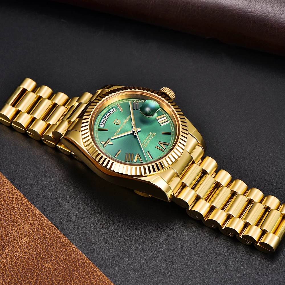 2025 جديد PAGANI تصميم ساعة أوتوماتيكية أفضل ساعات رجالي ساعات آلية للرجل موضة الفولاذ المقاوم للصدأ الياقوت مرآة ساعة