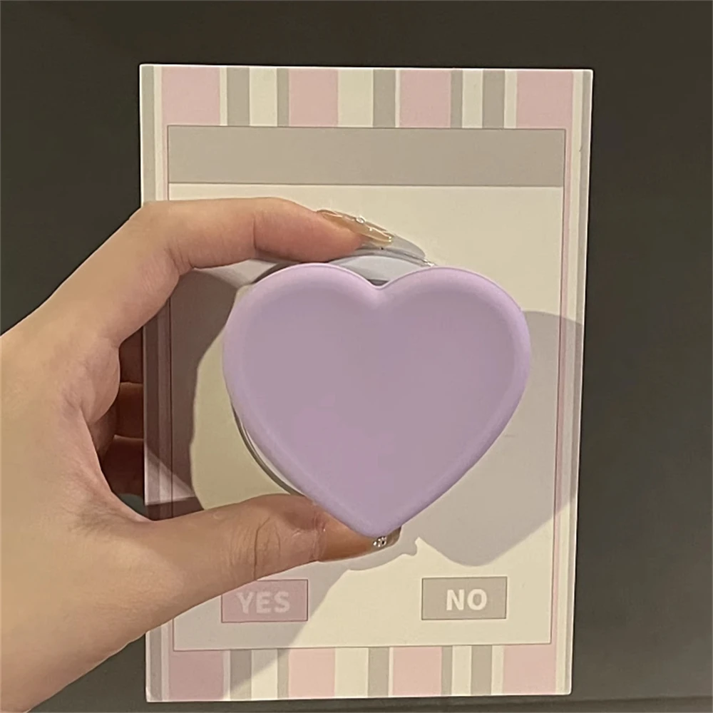 

iPhone 16 Wireless Charging Protective Case Stand Korean Cute Solid Color Heart Magsafe Magnetic Phone Stand