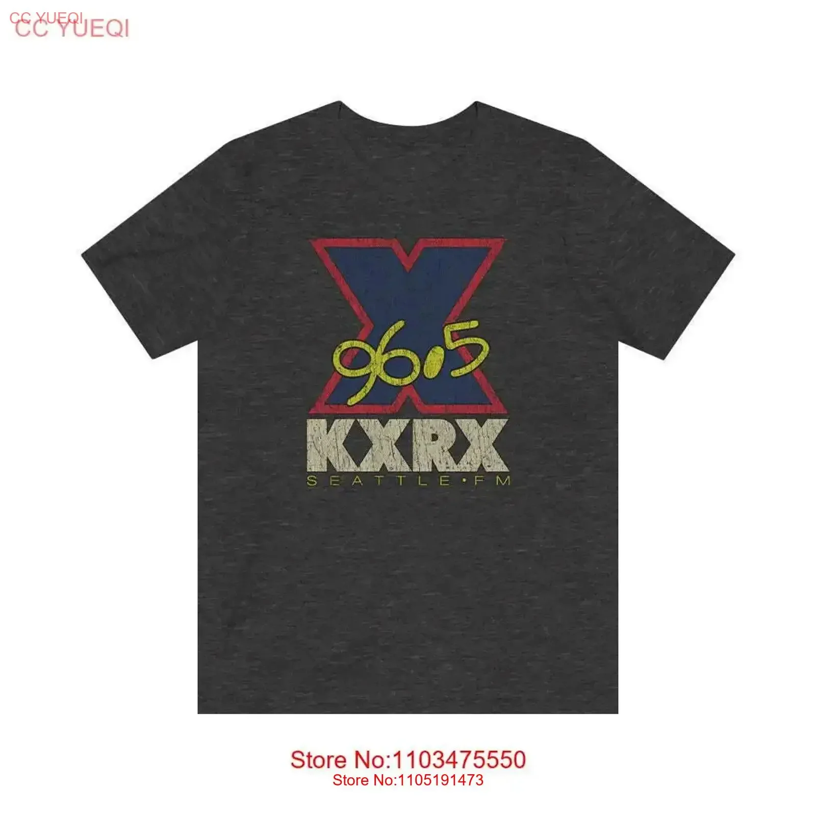 

KXRX 96 5 FM Seattle 1987 Vintage Men's T Shirt vintage Washed Versatile designer clothes Stylish streetwear graphic homme