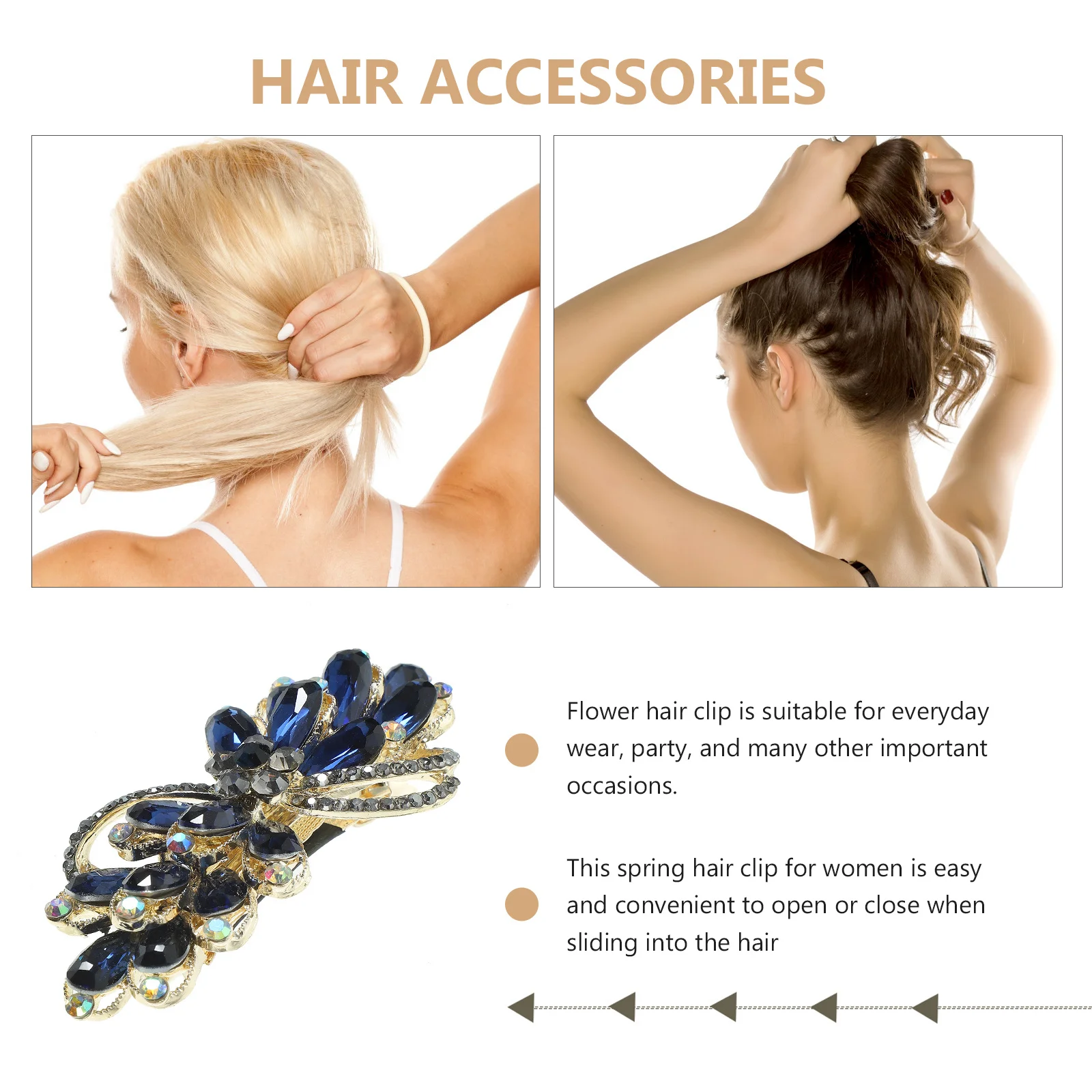 

Sparkly Hair Clip for Women Rhinestone Barrettes Metal Hair Clips Strong Hold Styling Accessories for Wedding Daily Use