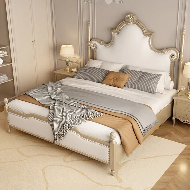 

Luxury European Double Bed Royal Modern Whitr Twin Frame Double Bed King Size Headboard Cama Matrimonio Bedroom Furniture