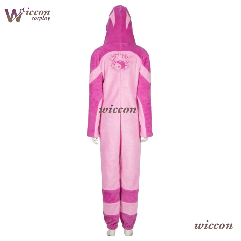 Game Street Fighter6 SF Han Juri Cosplay Costume Han Juri Pajamas Pink OnePiece Pajamas Women Girls Winter Pajamas Hallowen Suit
