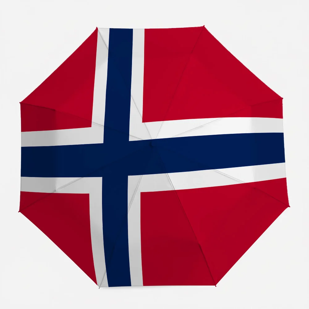Norway National Flag Umbrella, Windproof Foldable Umbrella, Patriotic Souvenir for Sports Events Daily Use
