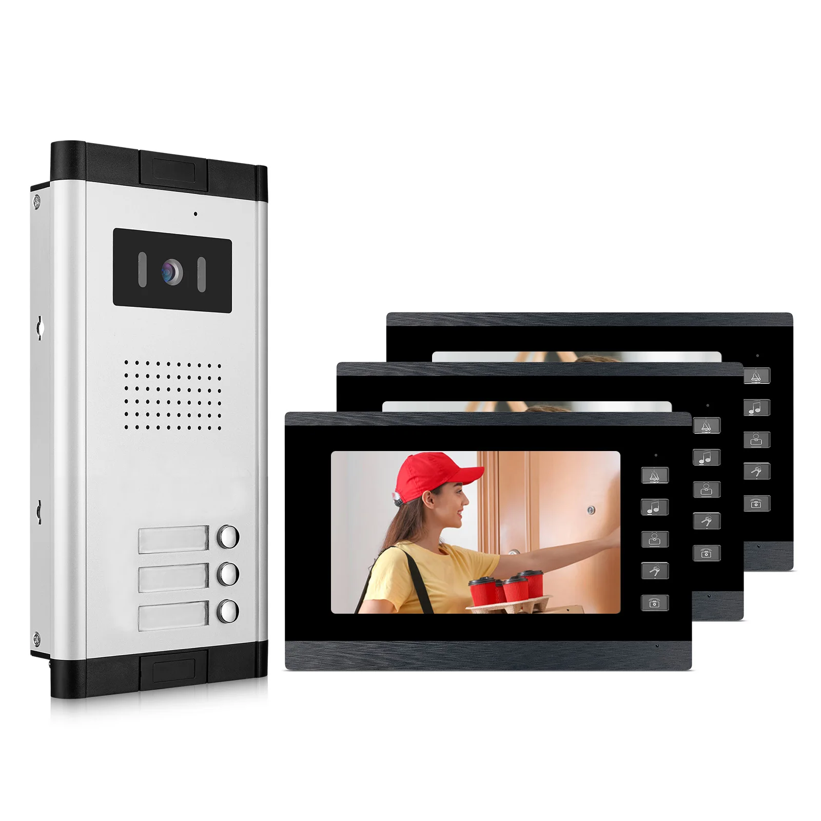 Multi-unit Apartment Wifi Video Intercom System With Outdoor Station,High Defintion7 Inch Intercom Citofono