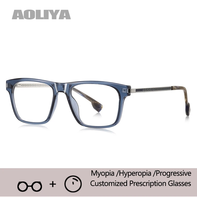 

AOLIYA Myopia Astigmatism Hyperopia ADD Glasses Ultra light TR90 Eyewear Square Full Frame Optical Prescription Frames Man Woman