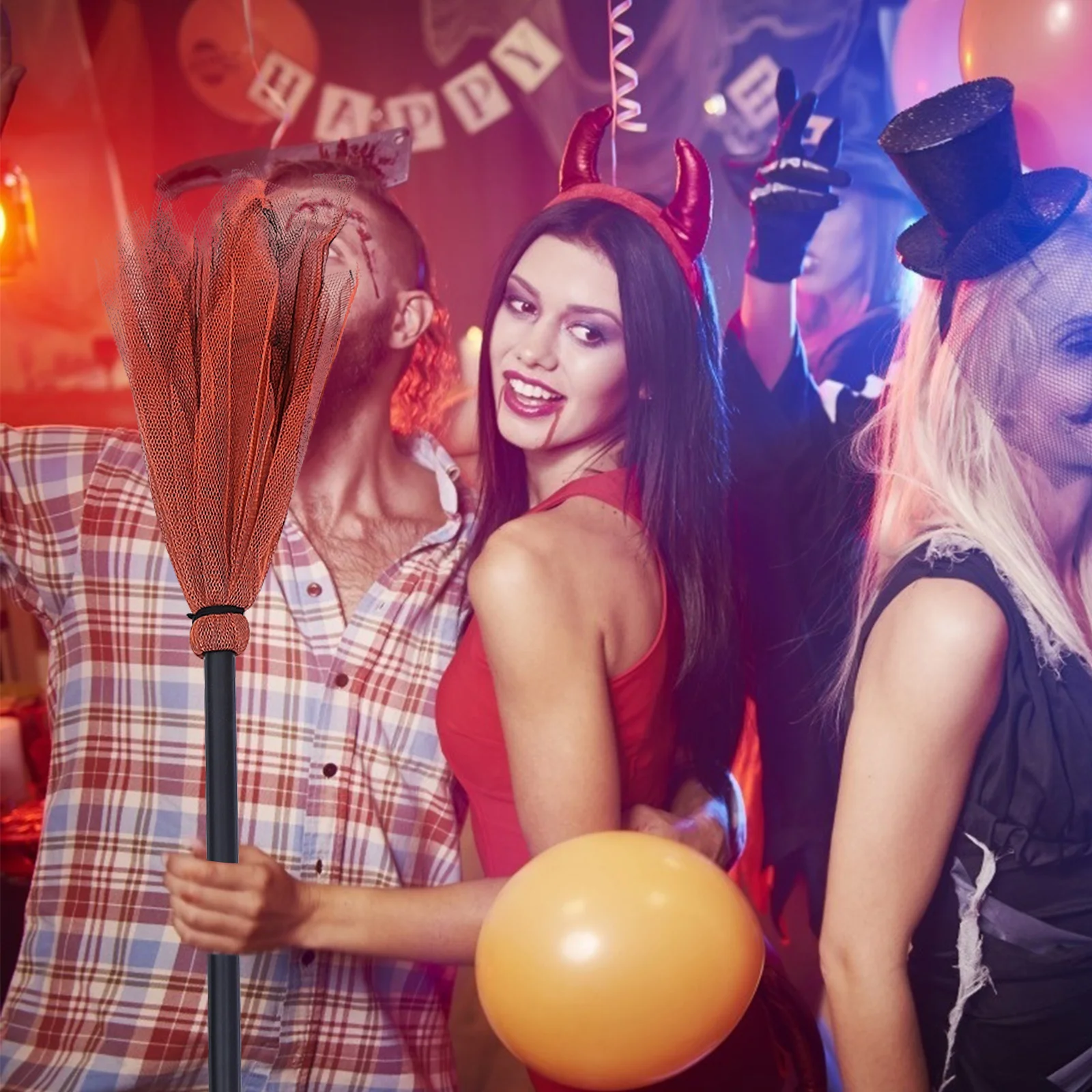 2 stks Voor Halloween Bezem Prop Party Decoratie Kids Bezem Heks Halloween Heks Bezem Decor Spookhuis Podium Achtergrond