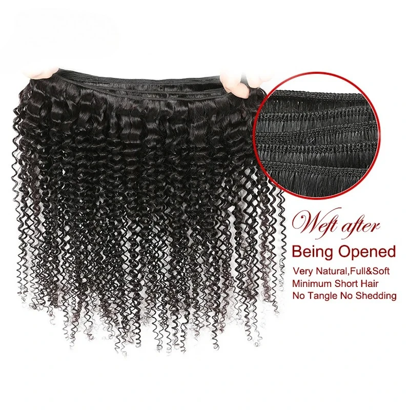 بيرو نسج على شكل شعر إنسان حزم الخام غريب مجعد الشعر البشري حزم 30 32 34 بوصة 1/3/4 حزم عميق مجعد الشعر التمديد #3