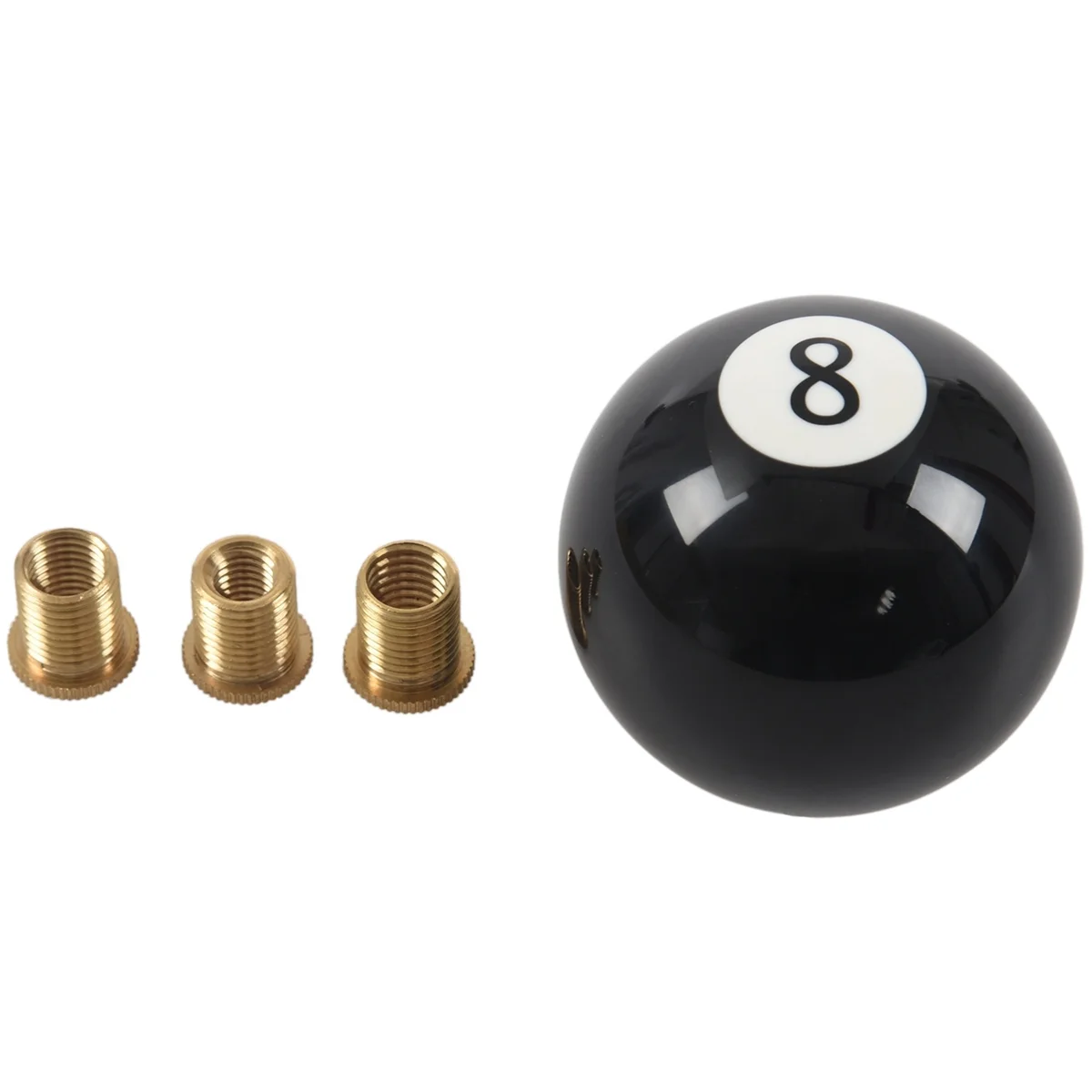 Universal Car Auto Black 8 Ball Gear Shift Shifter Knob W 8mm 10mm 12mm Adapter