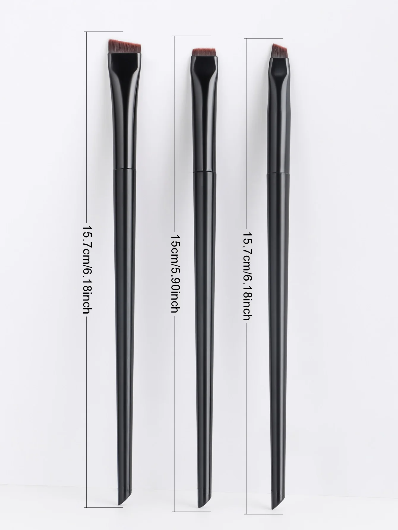 3pcs Lip Brush Eyeliner Brush Ultra-Thin Eye Shadow Blade Brush Set Blade Brush Fine Oblique Head Eyebrow Brush Outline Makeup T