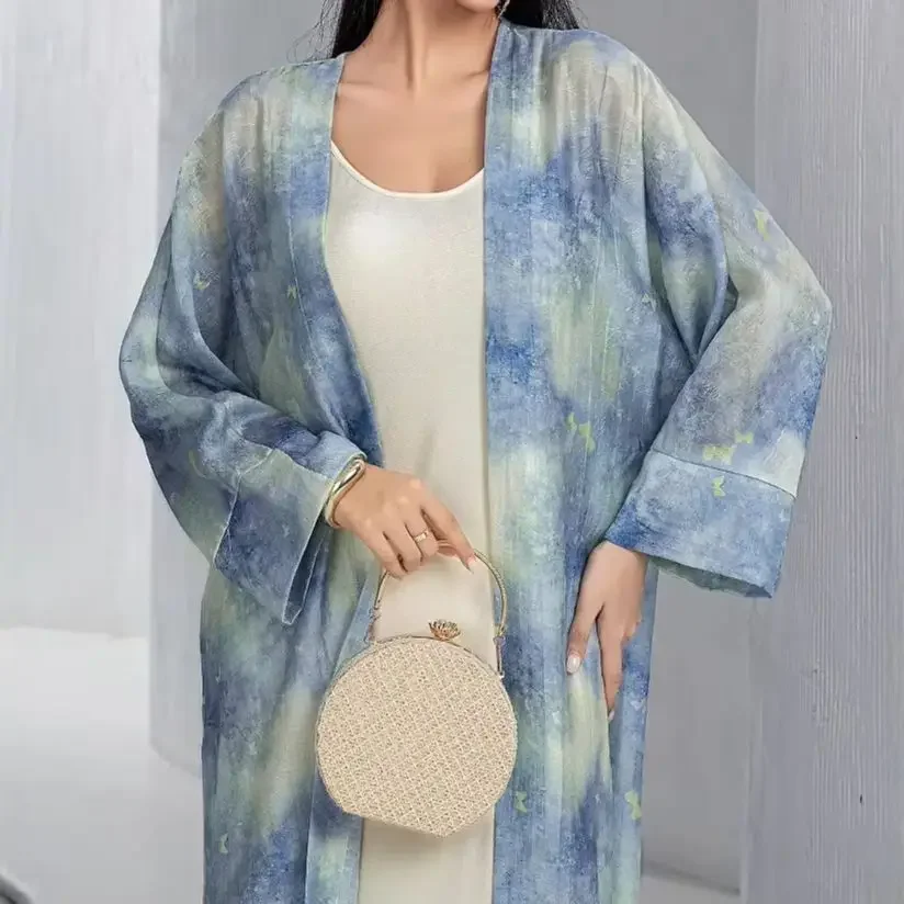 

Eid Dress for Women Print 2 Piece Set Cardigan Abaya Party Muslim Caftan Robe Jalabiya Ramadan Dubai Kaftan 2025 Vestidos Largos