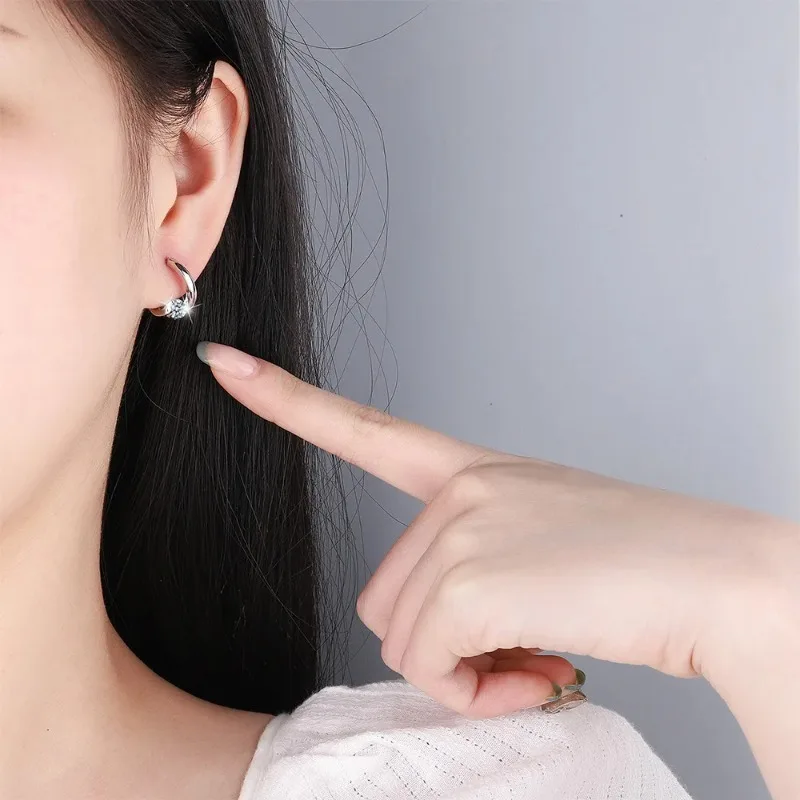 Advanced Sense Earrings Diamond Stud Earrings Women's Hoop Earrings Are Simple and Versatile Trendy and Elegant Party Jewelry