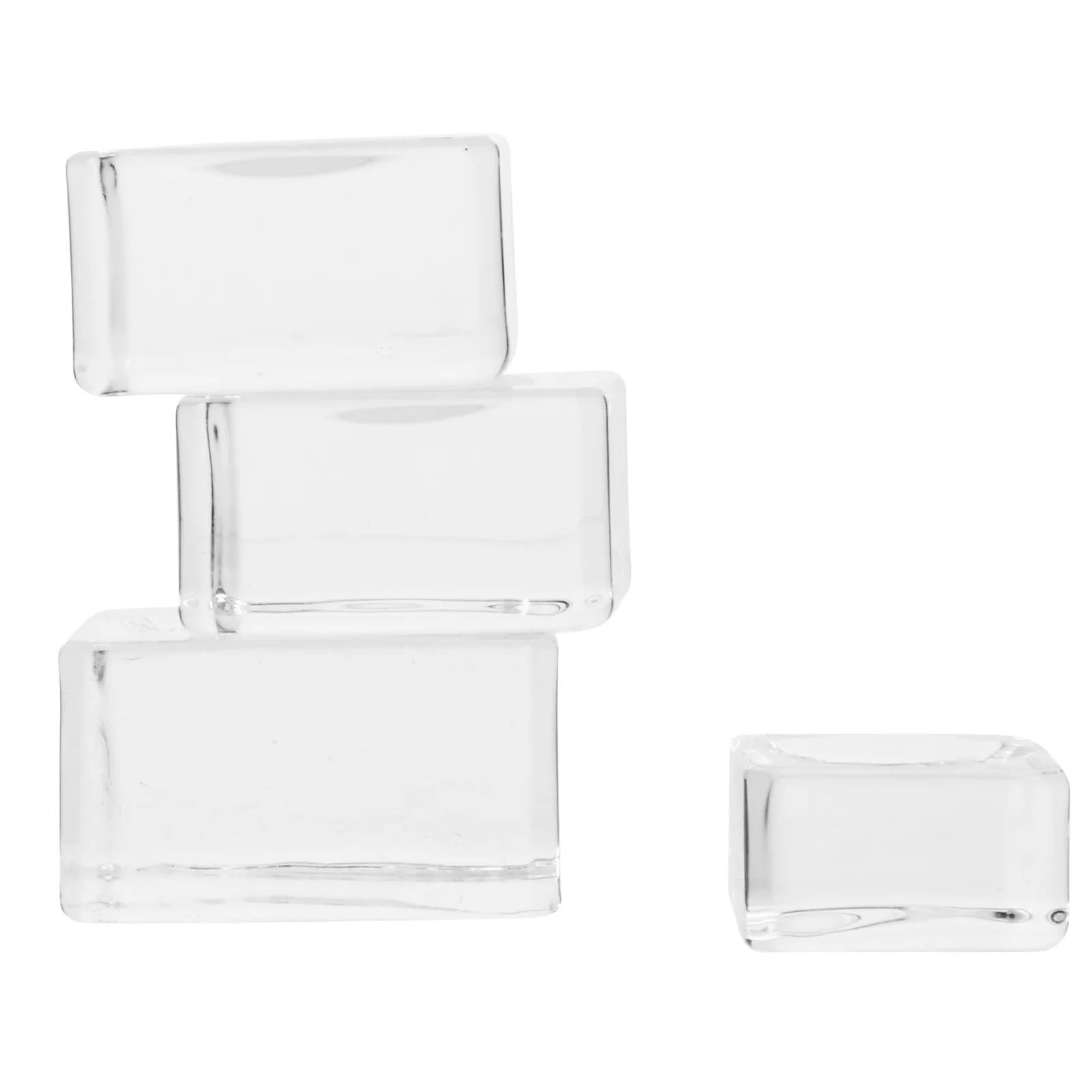 

4Pcs Eyelash Grafting Gasket Crystal Glass Eyelash Extension Holder Pallet Stand for Beauty Salon Makeup Artist Supplies