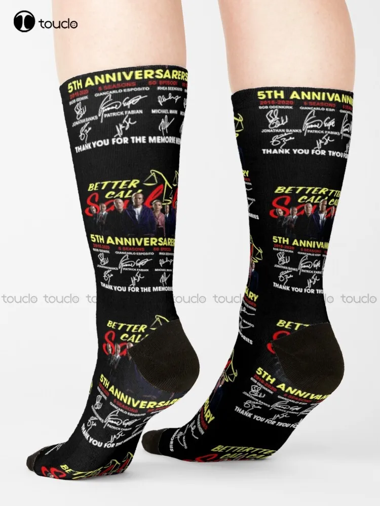 7 Years 2015 2022 Better Call Saul Signatures Socks Mens Athletic Socks 360° Digital Print Creative Funny Socks Halloween New