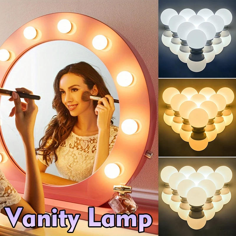 10 LED-Schminkspiegellampen, dimmbare Hollywood-Spiegelleuchte mit 3 Farbtemperaturen, Tischlampe für Schminkzimmer, Salon, Nachttisch