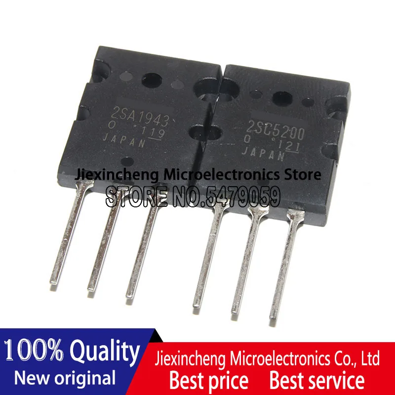 10PCS=5Pairs 2SA1943 2SC5200 A1943 C5200 TO-3PL  Audio amplifier tube 100%New original