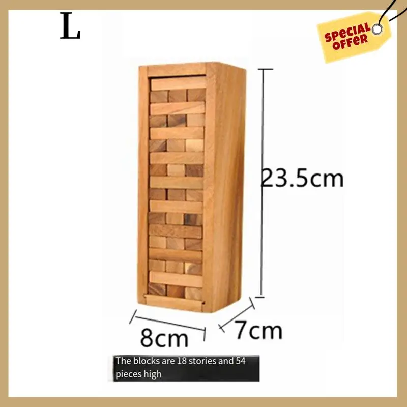 لعبة برج التراكم الخشبي - مثالية لألعاب الحفلات، ألعاب خارجية للبالغين والأسرة، ألعاب مكعبات التراص الكلاسيكية، متينة
