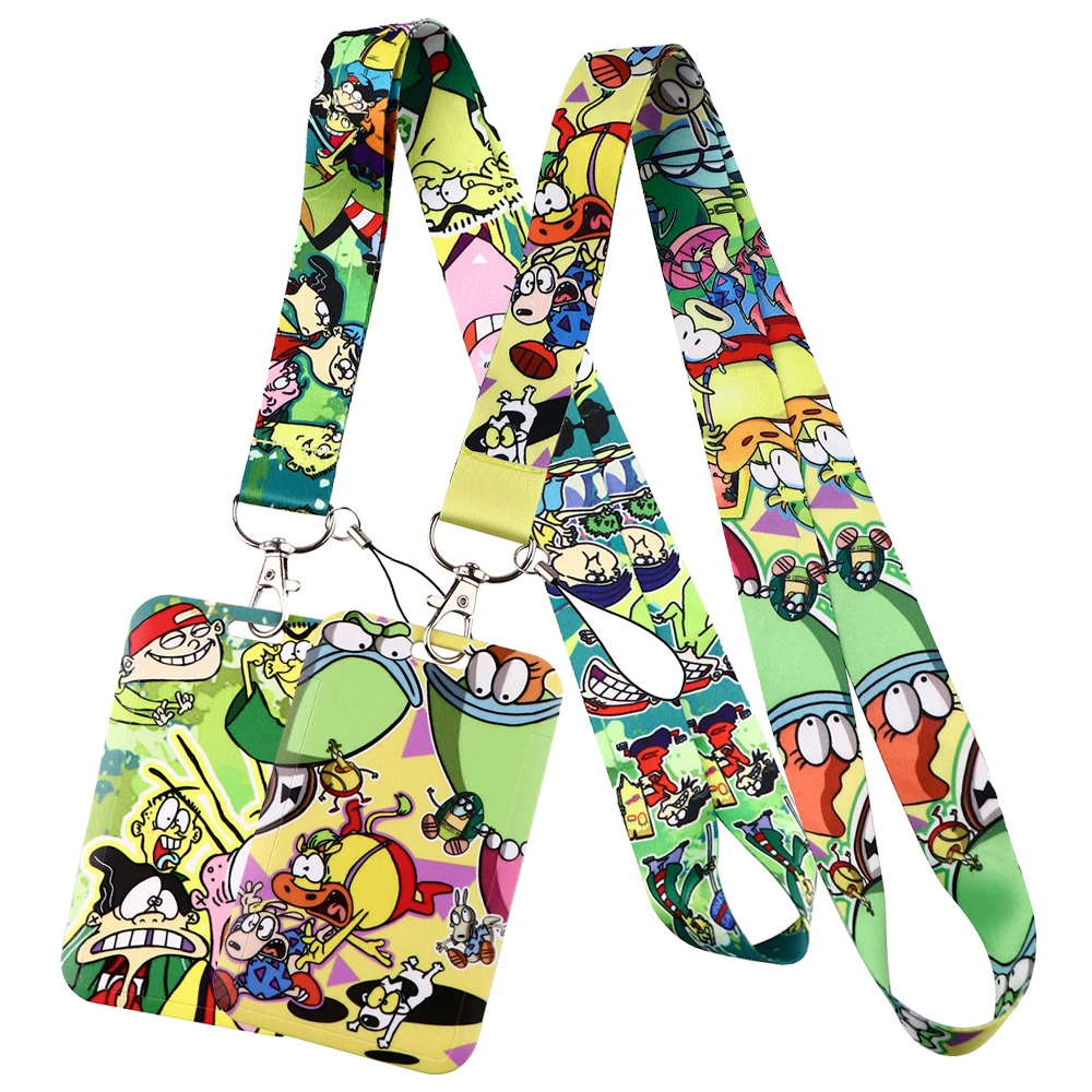 Cartoon Lanyard For Key Chain ID Credit Card Cover Pass Mobile Phone Charm Neck Straps Badge Holder Key Ring Novel Accessories