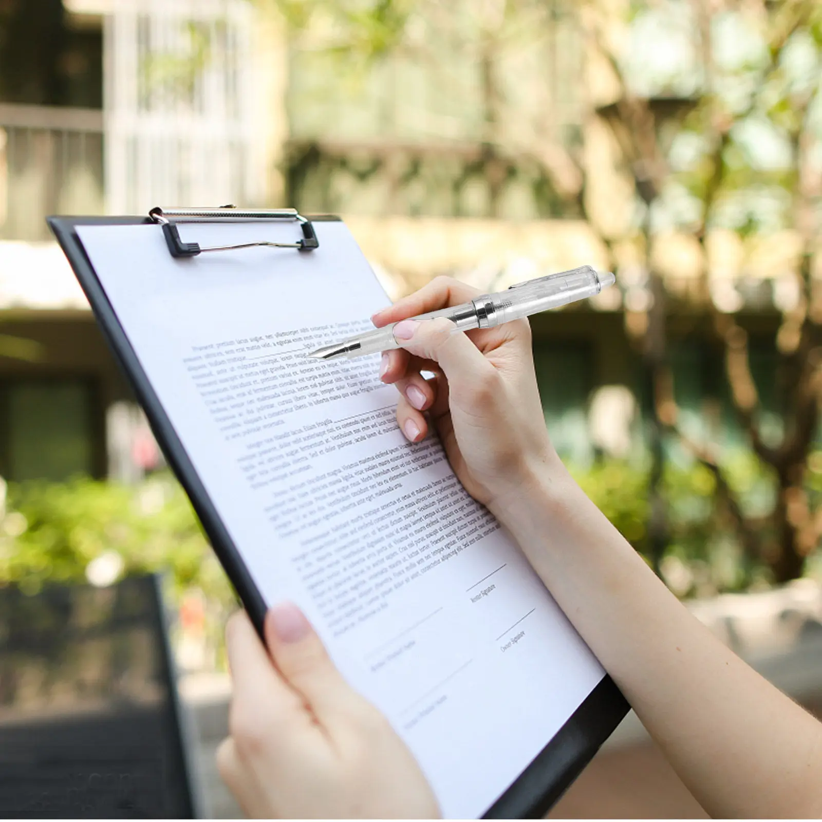 

Набор из 2 перьевых ручек с поршневым механизмом, герметичные, с поглотителем чернил, для плавного письма, каллиграфии, рисования и повседневного использования