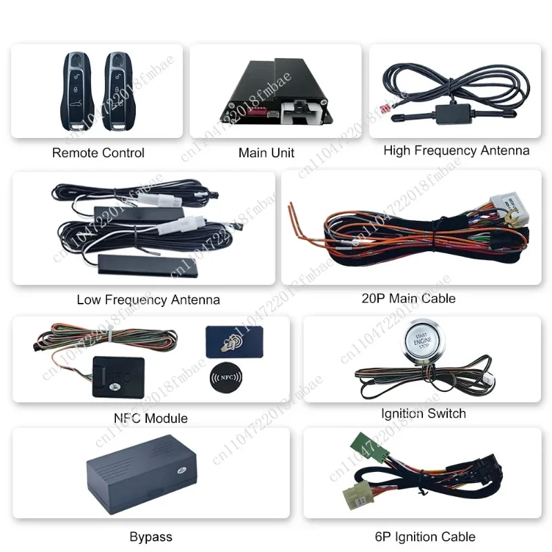 OVI 8500D Remote Start Push Start System Keyless Entry DC12V CANBUS Plug and Play Car Alarm, Compatible with Macan Cayenne