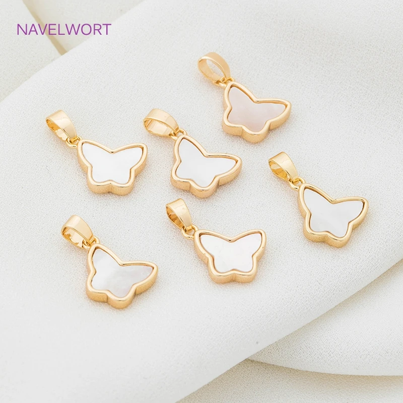 18K Gold Plated Brass Natural Shell Heart Pendants Charms For Jewelry Making Supplies,DIY Necklace Making Accessories Wholesale