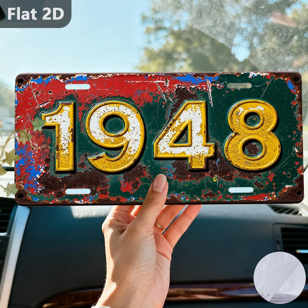 2D Flat Vintage Aluminum Metal Sign 1948 Commemorative Retro‑themed Wall Art Plaque for Home Garage Man Cave Garden Farmhouse Wa