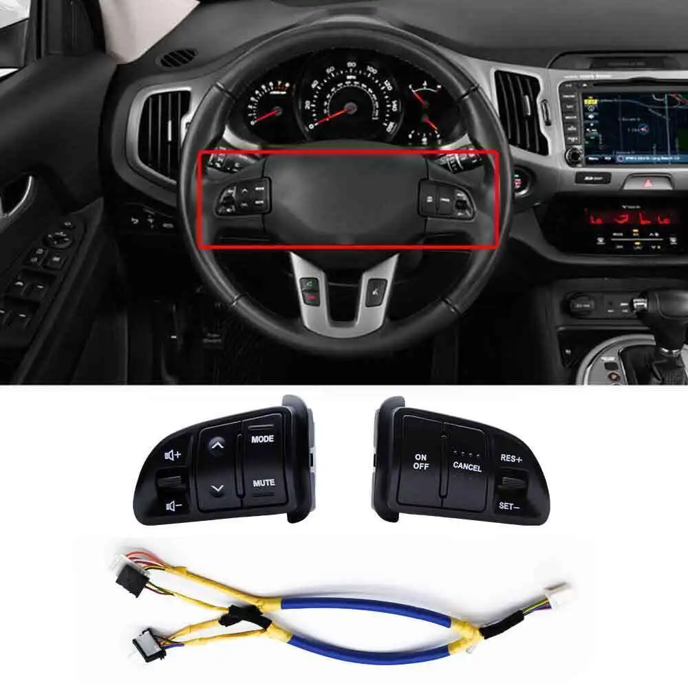 

For KIA 2011~2014 Sportage Steering Wheel Remote Control & Extension Wire 1SET