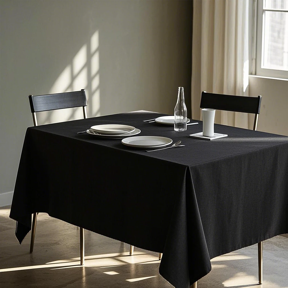 12 قطعة من مفرش المائدة المستطيل القابل للغسل من البوليستر الأبيض للحفلات والولائم وحفلات الزفاف للمناسبات