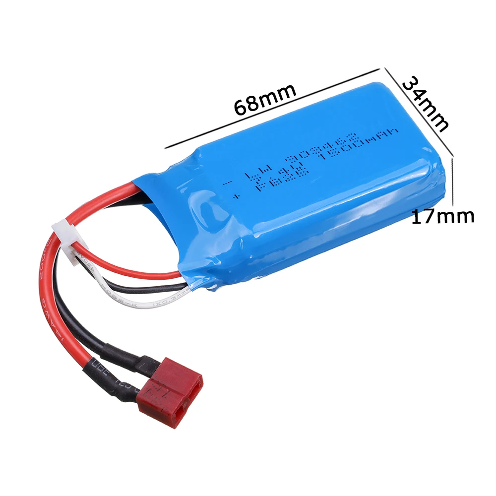 7.4V 1500 Lipo Battery + 7.4V Charger Sets 2s For Wltoys 144001 12428 12423 RC Racing Car Boat Quadcopter Helicopter Spare Parts