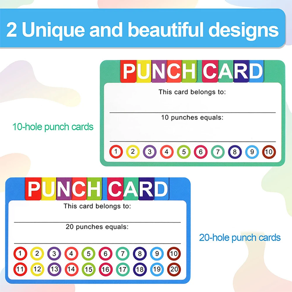 50Pcs Good Habits Develop Punch Cards Record Children\'s Behavior Reward Card Teaching Encourage Kids Classroom Motivational Card