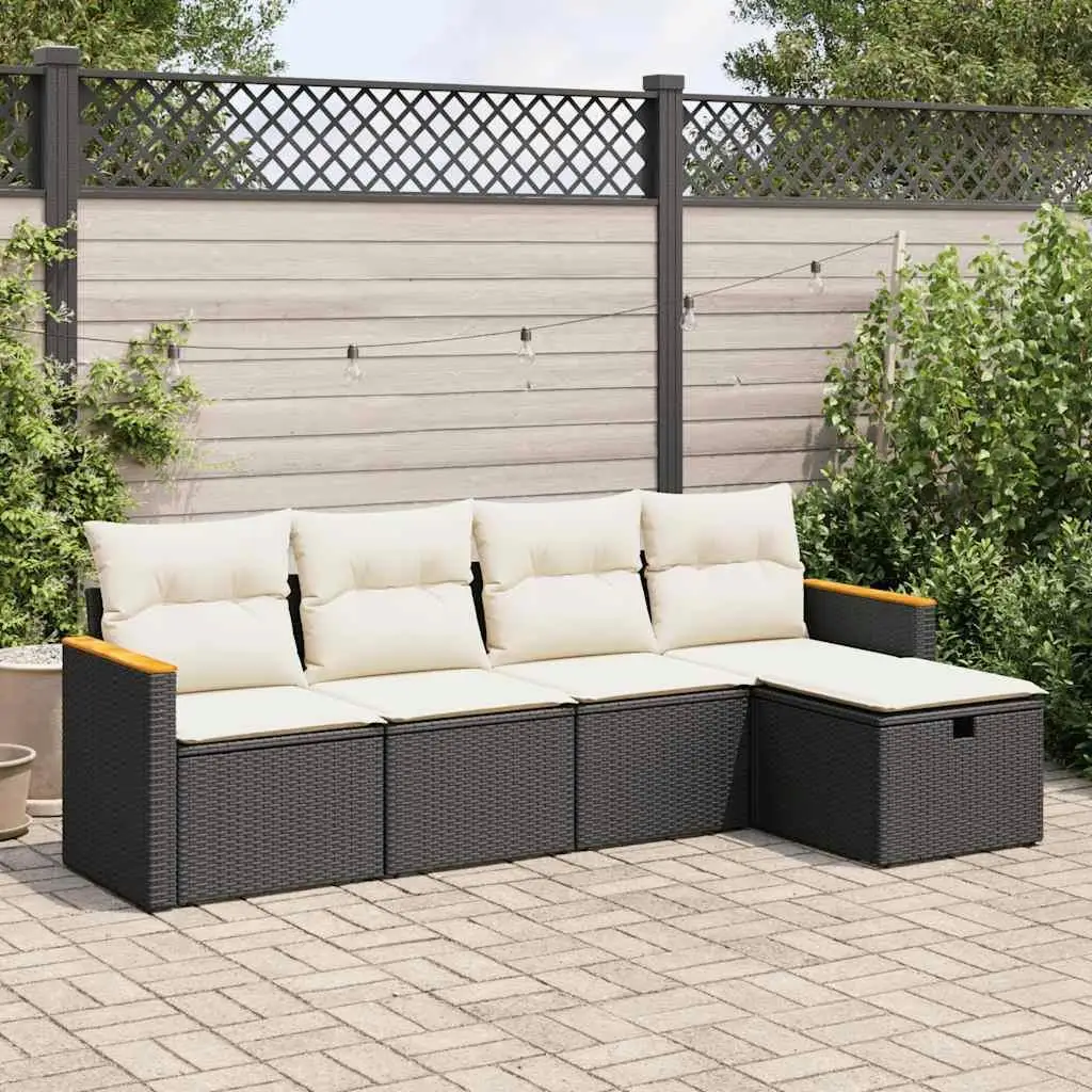 

Stylish Black Cream White Garden Sofa Set Comfortable Outdoor Furniture for Relaxation and Entertaining