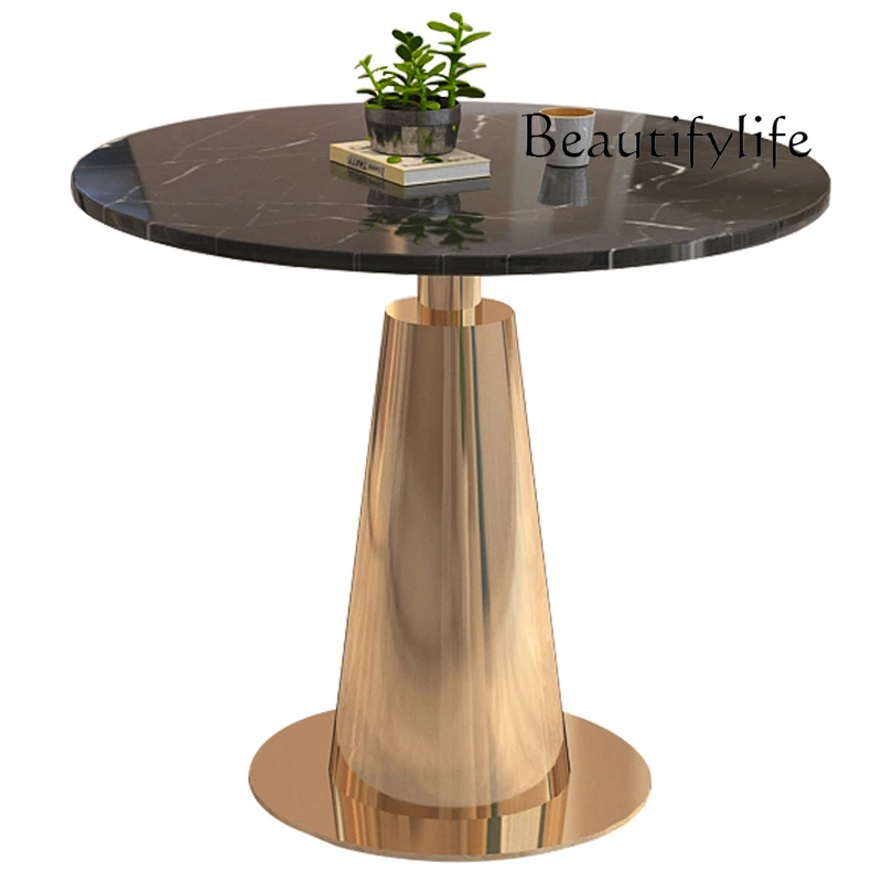 

Marble Modern Home Dining Table Nordic Western Restaurant Sales Office Light Luxury Reception Negotiation Table and Chair