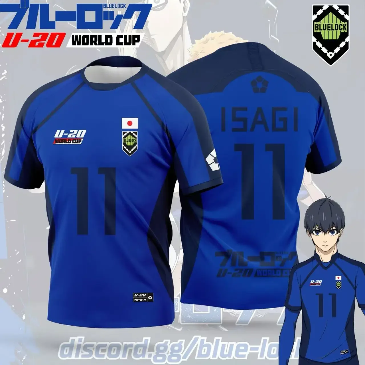

New 2025 Japan Anime BLUE LOCK U-20 Jersey Summer Men's Women's Soccer Shirt Casual Sports T-Shirt