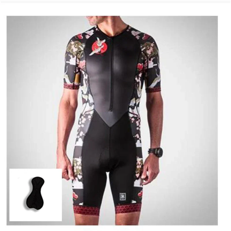 Men\'s Wholesale Custom Breathable Short Sleeves Cycling Jersey Custom ,Sublimation Printing Professional Triathlon Jumpsuit Suit