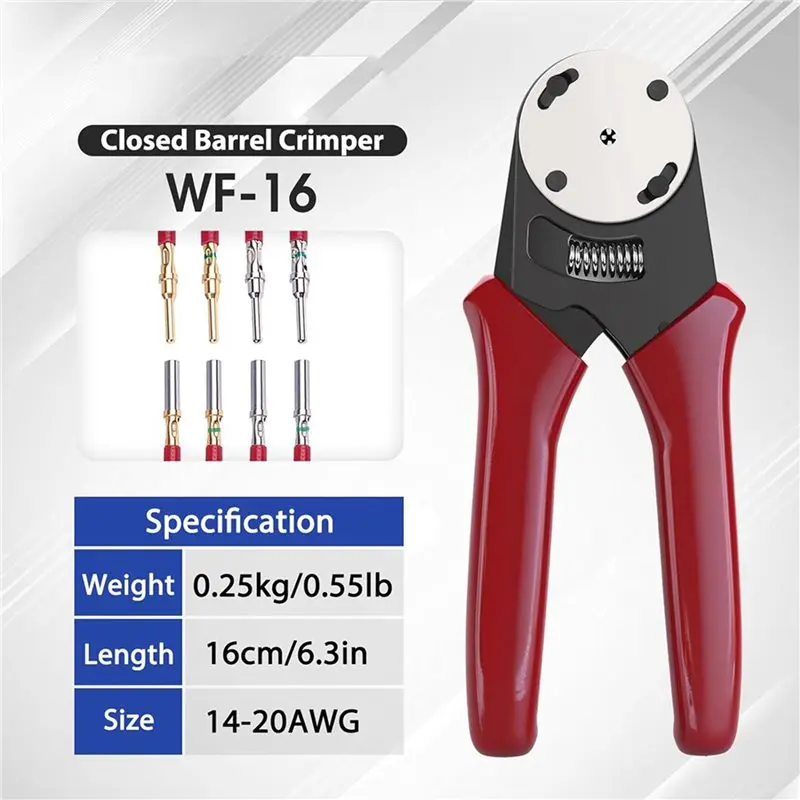 Y50A-2X For Deutsch Closed Barrel Crimper, Solid Barrel Contact & Circular Connector Contacts Crimping Tool (AWG 14-20) 4 Way
