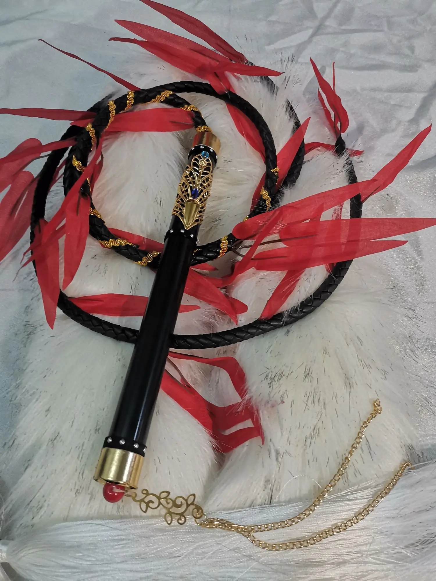 

Mo Ran Cosplay Ghost Props Weapon Chinese Novel Erha and His White Cat Shizun Whip Chu Wanning Tian Wen Costume Accessory