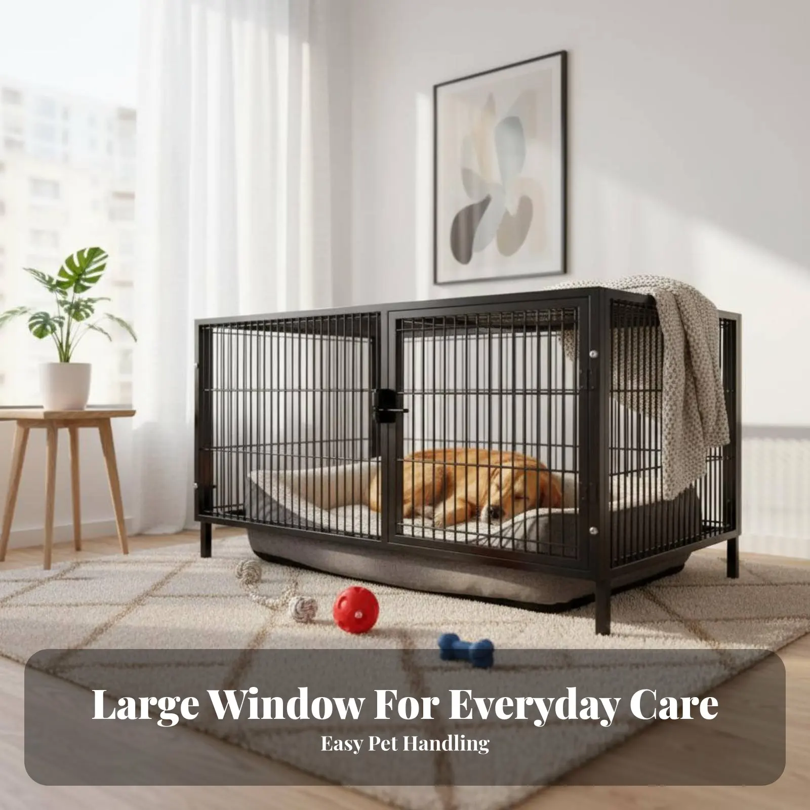 

SturdyDuty Bar Enclosure Easy to Clean Dog Kennel Large Space Rust-Resistant for Chicken Keepers, Breeders, Kennels, Outsidedoor