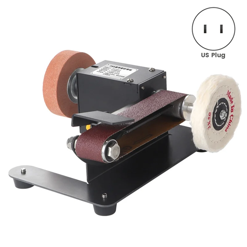 J1UL1N 250W 775 Mini Belt Sander Electric Bench Grinder Sanding Machine 7 Speed Small Grinder Sharpener For Woodworking US Plug