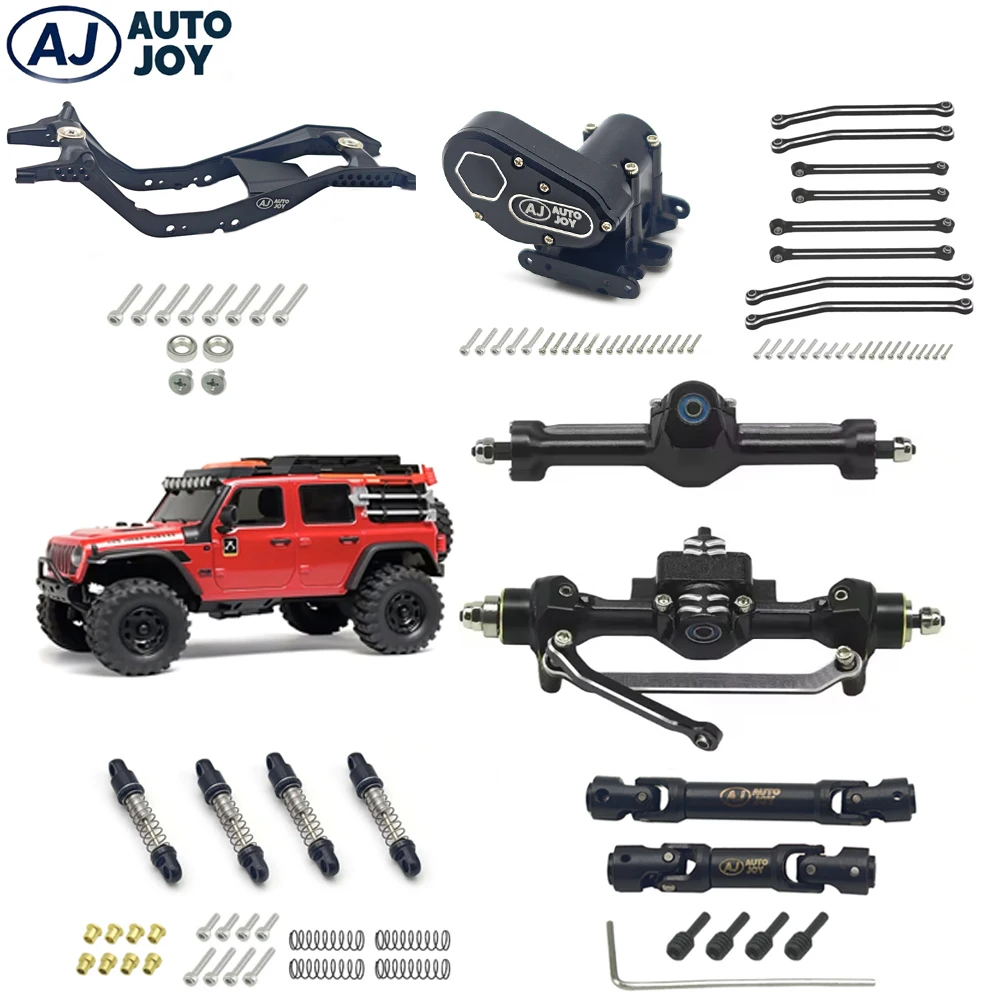 

AUTO JOY Aluminum front/rear axle and gear box and skid and shock and chassis skid link For Axial SCX30 RC Cars part