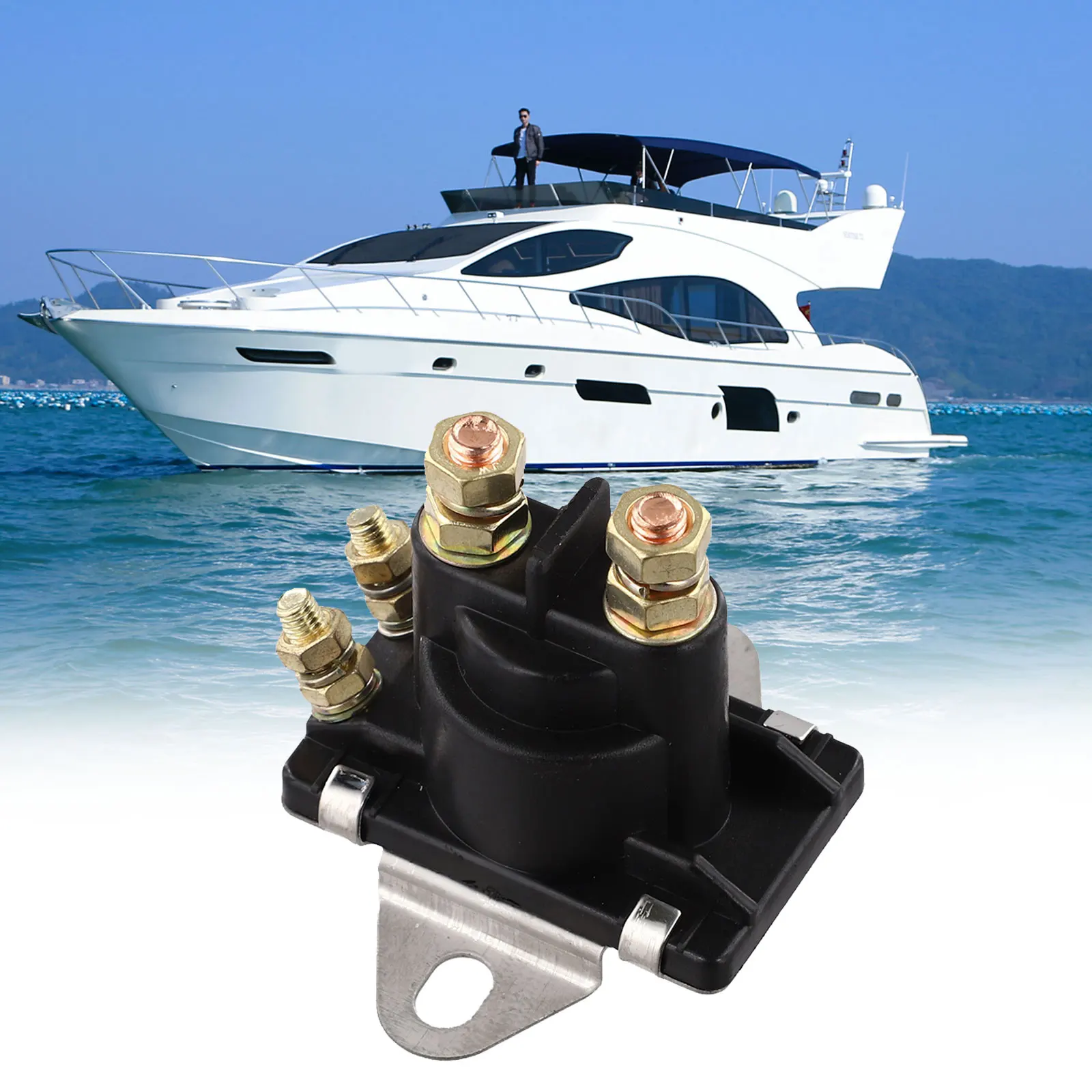 

Запасная часть для лодок: соленоид стартера для морских судов, прямая замена, совместимость, простая установка, как показано на рисунке.