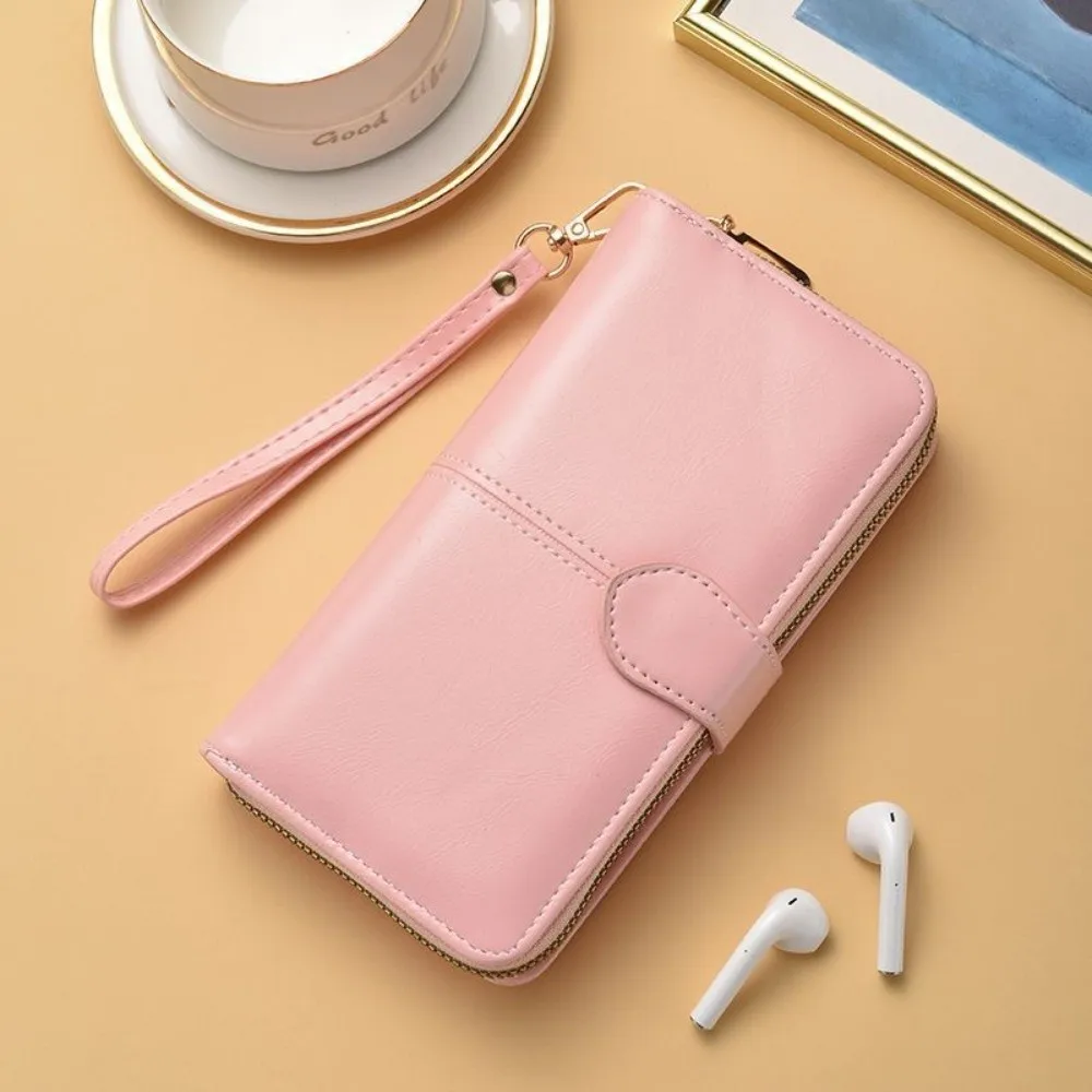 

Fashion PU Leather Purse Large Capacity Long Card Holder Multifunctional Money Bag Women
