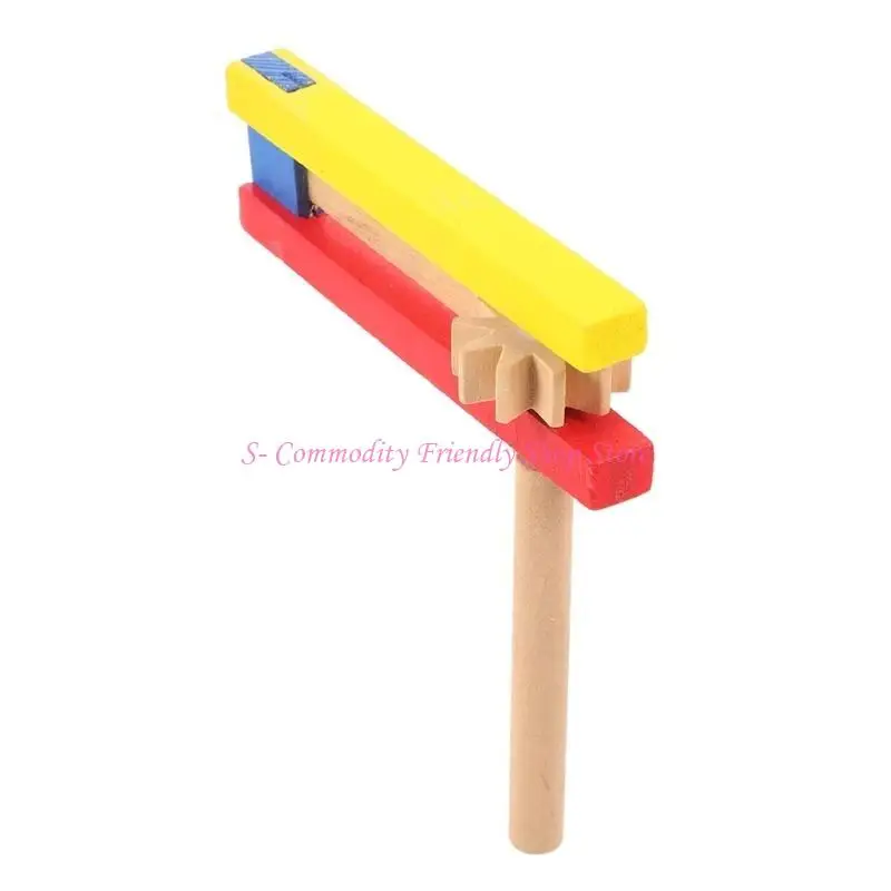 85EAE PAKIET 4 Castanet Percussion Toy Long uchwyt muzyczny instrument dla dzieci uczenie się muzyki i występy sceniczne