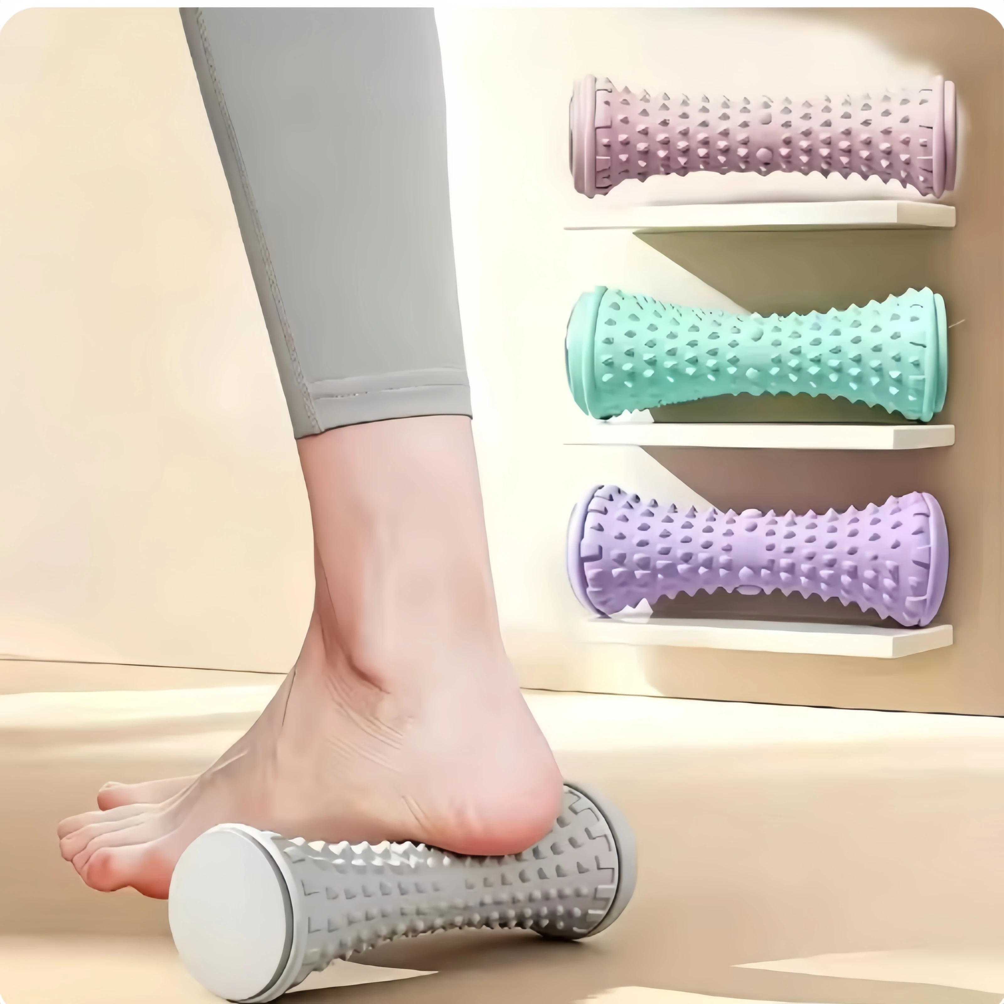 Foot Roller Massager Yoga Plantar Fascia Home Fitness Fingerpressure Board Deep Muscle Relaxation Massage Ergonomic