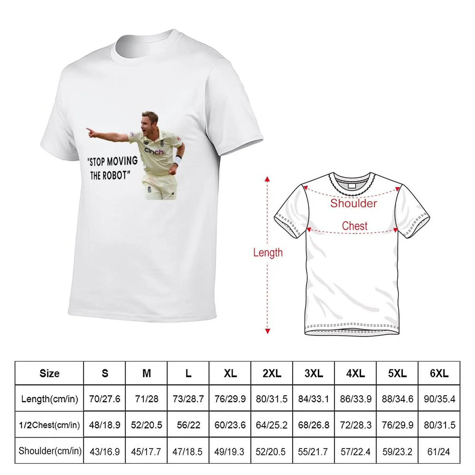 New Stop moving the robot - Stuart Broad Ashes 2021/2022 T-Shirt boys animal print shirt Anime t-shirt clothes for men