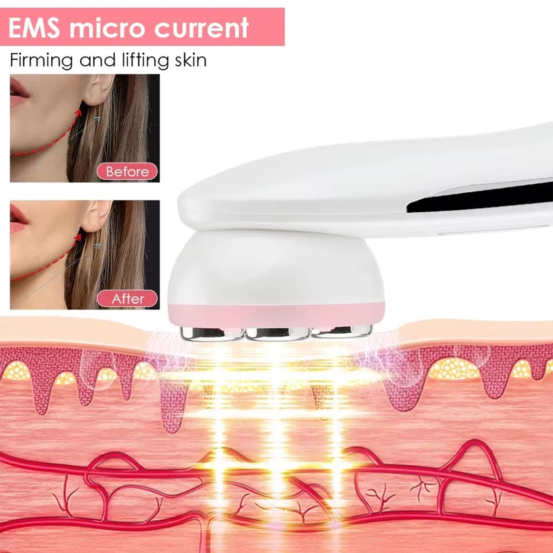 EMS Facial Lift Massager 5 Color LED Facial Beauty Device Microcurrent Rejuvenation Wrinkle Removal Reduction Beauty Device